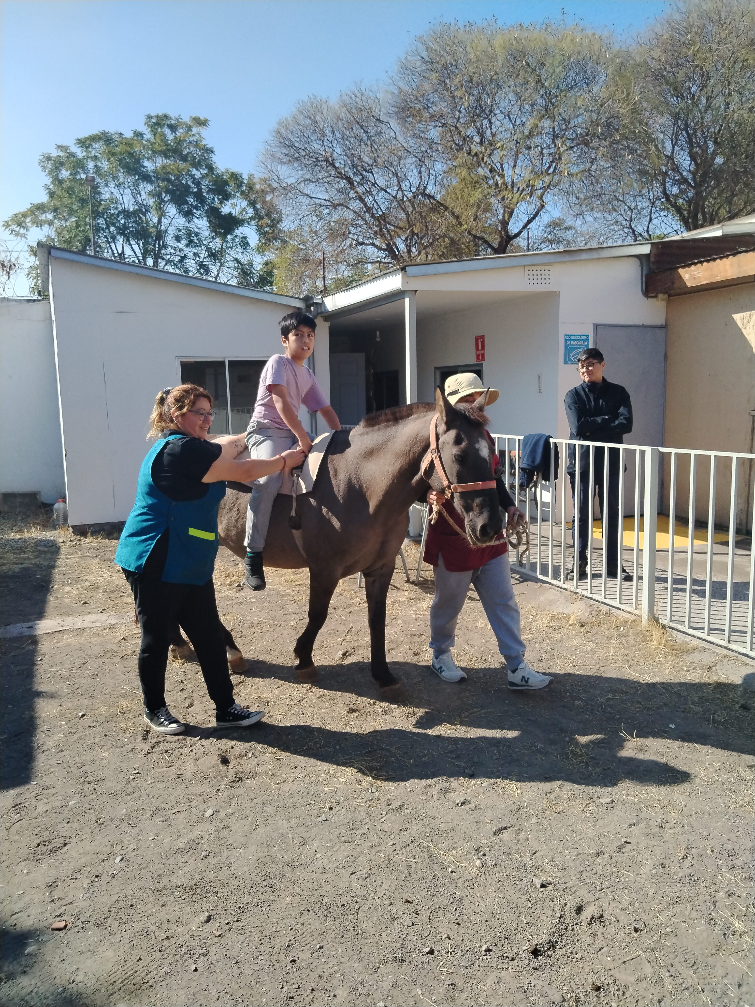 Actividad de bienestar y trabajo corporal en patio escolar